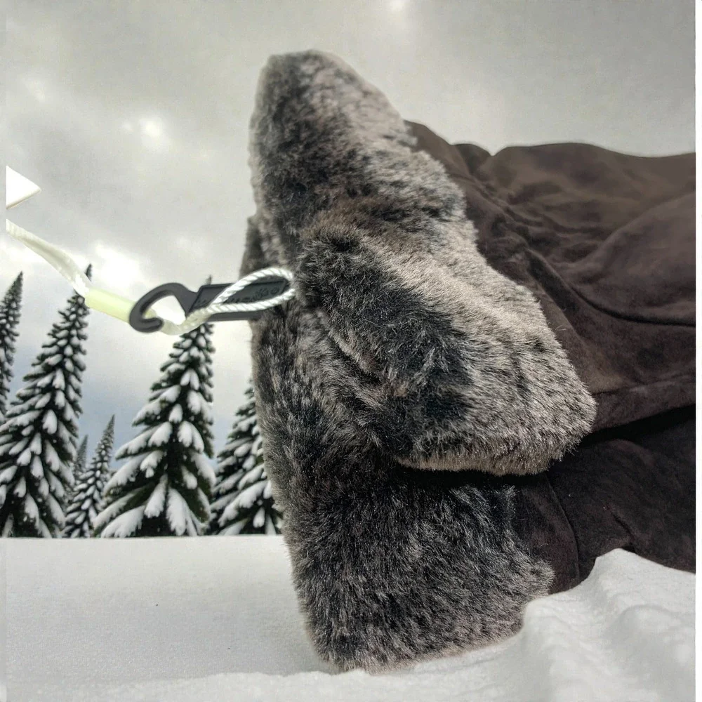 NEW Warmen Women's Brown Suede Fur Trimmed Gloves Sz L Touchscreen Compatible